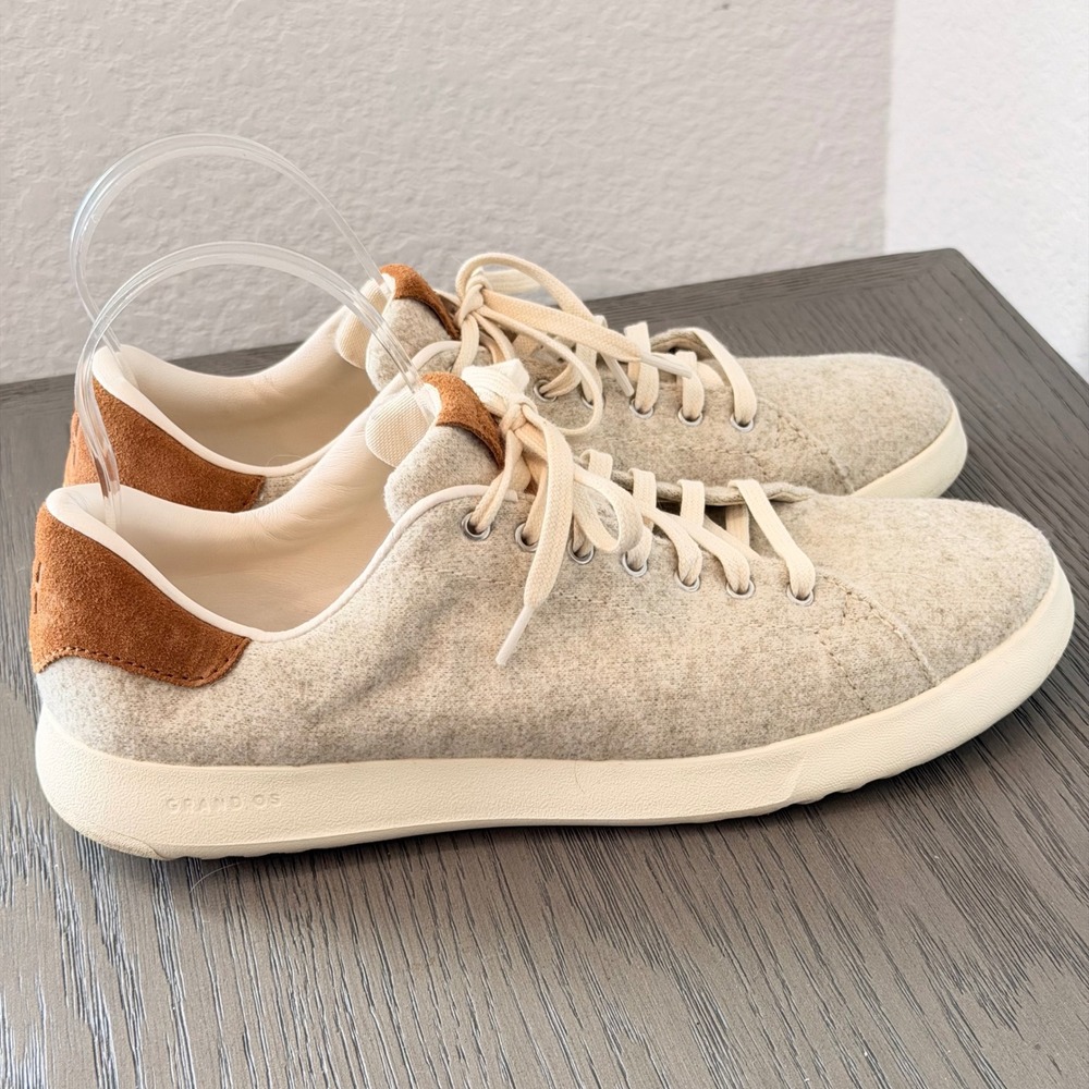 Cole Haan Grand Crosscourt Oatmeal Felt Wool Sneakers W26572 Womens 10B